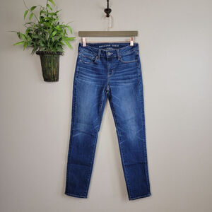 American Eagle Skinny Jeans Mid Rise Medium Wash Stretch AE 4